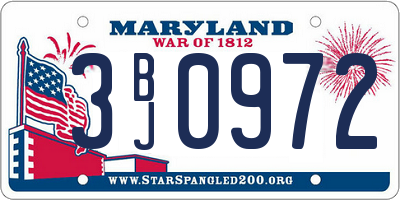 MD license plate 3BJ0972