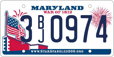 MD license plate 3BJ0974