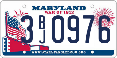 MD license plate 3BJ0976