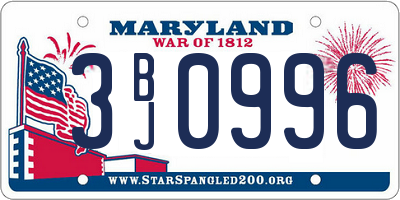MD license plate 3BJ0996