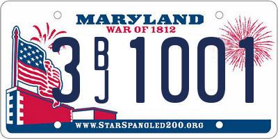 MD license plate 3BJ1001