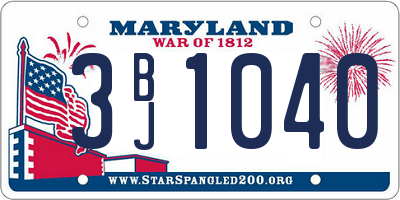 MD license plate 3BJ1040