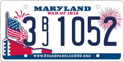 MD license plate 3BJ1052
