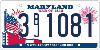 MD license plate 3BJ1081