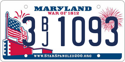 MD license plate 3BJ1093