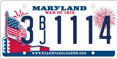 MD license plate 3BJ1114