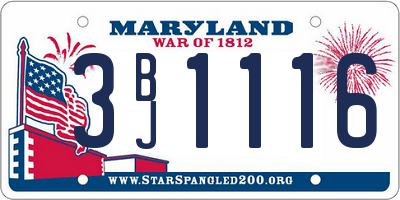 MD license plate 3BJ1116