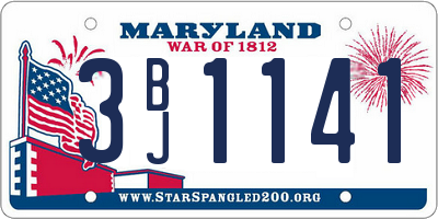 MD license plate 3BJ1141