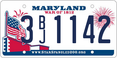 MD license plate 3BJ1142