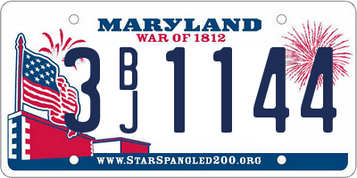 MD license plate 3BJ1144