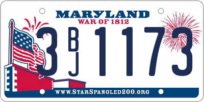 MD license plate 3BJ1173