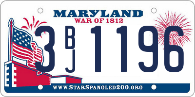 MD license plate 3BJ1196