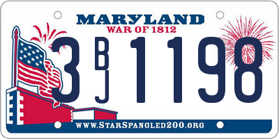 MD license plate 3BJ1198