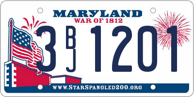 MD license plate 3BJ1201