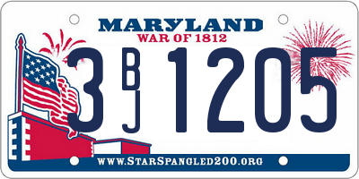 MD license plate 3BJ1205