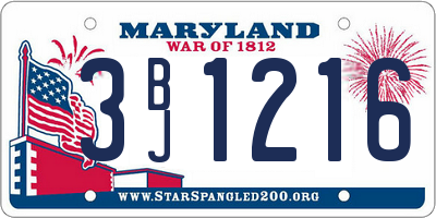 MD license plate 3BJ1216