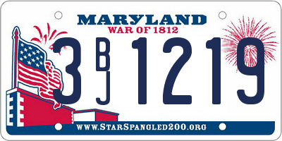 MD license plate 3BJ1219