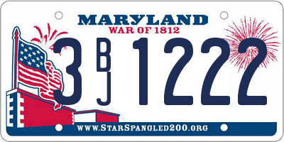MD license plate 3BJ1222