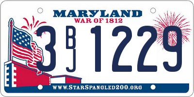 MD license plate 3BJ1229