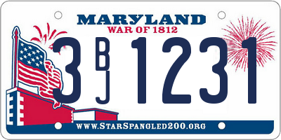MD license plate 3BJ1231