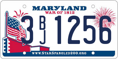 MD license plate 3BJ1256