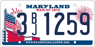 MD license plate 3BJ1259