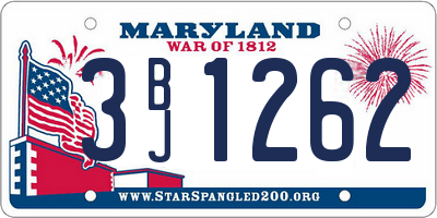 MD license plate 3BJ1262
