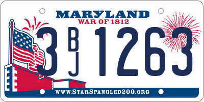 MD license plate 3BJ1263