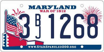 MD license plate 3BJ1268