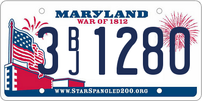 MD license plate 3BJ1280