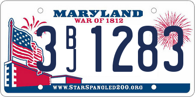 MD license plate 3BJ1283