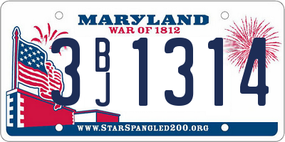 MD license plate 3BJ1314