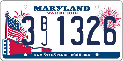MD license plate 3BJ1326