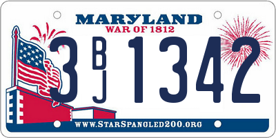 MD license plate 3BJ1342