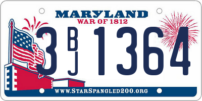 MD license plate 3BJ1364