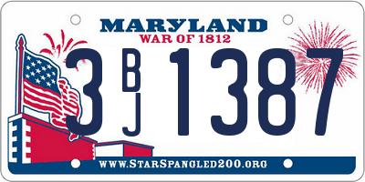 MD license plate 3BJ1387