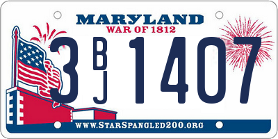 MD license plate 3BJ1407