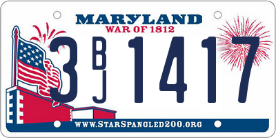 MD license plate 3BJ1417