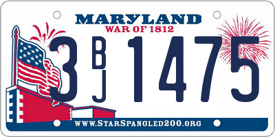 MD license plate 3BJ1475