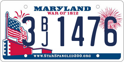MD license plate 3BJ1476