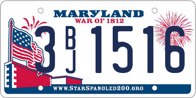 MD license plate 3BJ1516