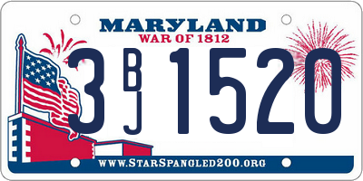 MD license plate 3BJ1520