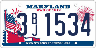 MD license plate 3BJ1534