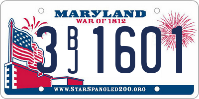 MD license plate 3BJ1601