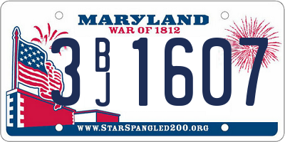 MD license plate 3BJ1607