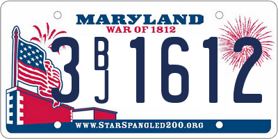 MD license plate 3BJ1612