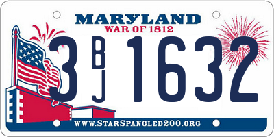 MD license plate 3BJ1632