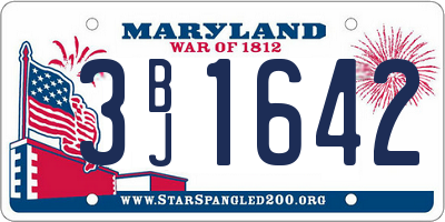 MD license plate 3BJ1642