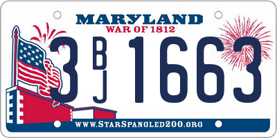 MD license plate 3BJ1663