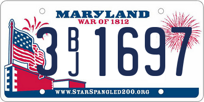 MD license plate 3BJ1697